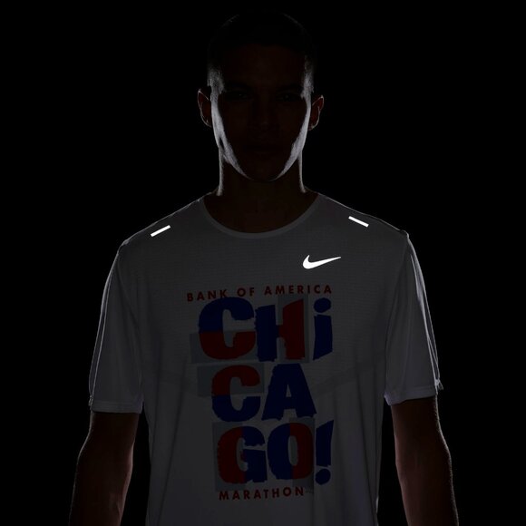 $55 NIKE BOFA CHICAGO MARATHON RISE 365 RUNNING TOP SHIRT FD2689-100 WHITE S - Picture 5 of 8